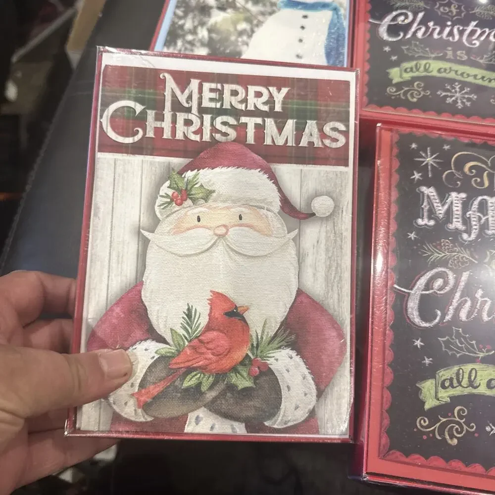 Lot of 8 Christmas Greeting Card Boxes 128 Cards & Envelopes Holiday New